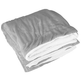 Fleece Throw Blanket Warm Soft Flannel Bed Cover Cuddly Cozy Sofa Travel Car Blanket w/ Queen King Throw Size Optional (Option: King_Grey)