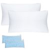 2 Pack Shredded Memory Foam Pillows Adjustable Cool Pillows with Extra Filling Machine Washable Cover for Side Back Stomach Sleepers