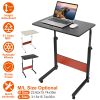 31.5x15.74x35in Mobile Laptop Desk Height Adjustable Rolling Wheels 88LBS Load Standing Table Sofa Bed Side Desk Cart Home Office Use