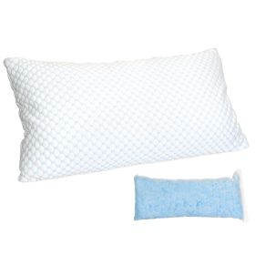Shredded Memory Foam Pillow Adjustable Cool Pillow with Extra Filling Machine Washable Cover for Side Back Stomach Sleepers (Option: King_1Pc)