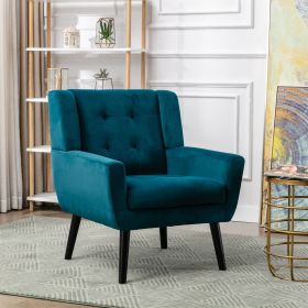 Modern Soft Velvet Material Ergonomics Accent Chair Living Room Chair Bedroom Chair Home Chair With Black Legs For Indoor Home (Color: as Pic)