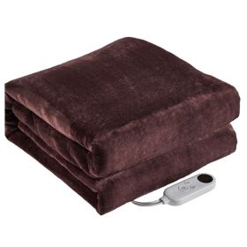 Electric Heated Flannel Throw Heated Blanket with 6 Heat Settings 1-8 Hours Auto off Washable for Home Office Usage 59x50in (Option: COFF_152_127CM)