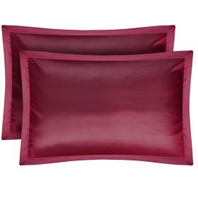 2 Pack Soft Silky Satin Pillow Case Hypoallergenic Breathable Bed Pillow Cover Queen Size Pillowcase Great for Hair Skin (Option: Burgandy)