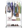 Garment Hanging Rack Clothing Hanging Rail Pillow Shoe Display Organizer Stand Rolling Wheel Clothes Organizer