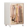 Small Wardrobe Closet Kids Wardrobe Clear Wardrobe Closet for Hanging Clothes Stackable Storage Cabinet with Magnetic Design for Living Room Bedroom D