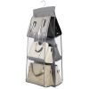 Hanging Handbag Organizer w/ 6 Pockets Closet Purse Storage Shelves Holder Hanging Shelf Bag