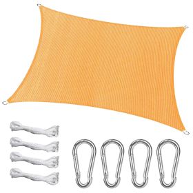 Rectangle Top Canopy 98% UV Block Awning Shelter 185GSM HDPE Patio Cover with Snap Hooks Ropes for Outdoor Garden Backyard (Option: 244_366cm)
